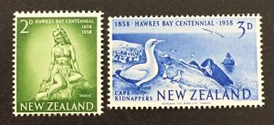 New Zealand 1958 #323-4, Various Designs, MNH.