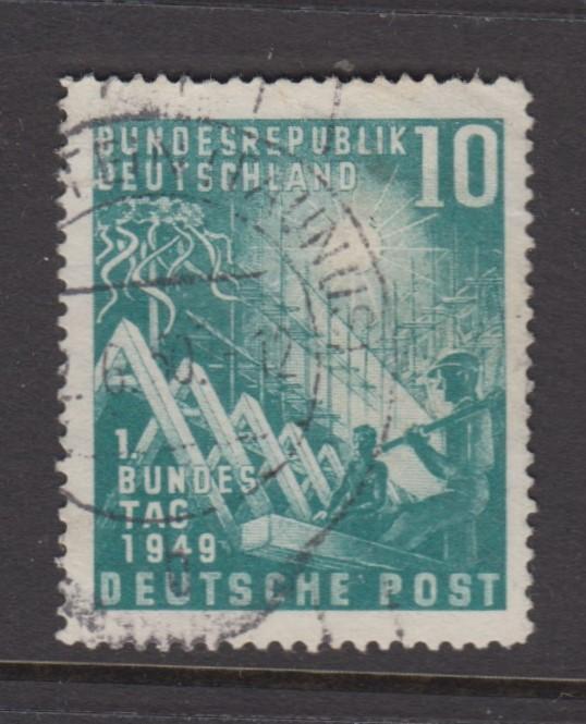 Germany -Scott 665 - General Issues -1949 -  Used -  Single 10pf Stamp