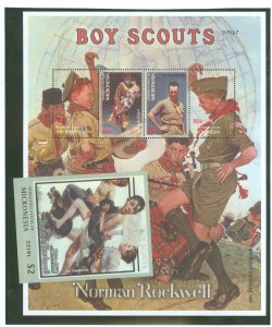 Micronesia #555-556 Mint (NH) Souvenir Sheet (Scouts)
