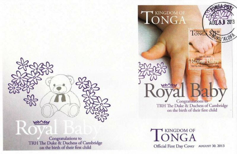 *FREE SHIP Tonga Royal Baby Prince 2013 Bear Toy (ms FDC)