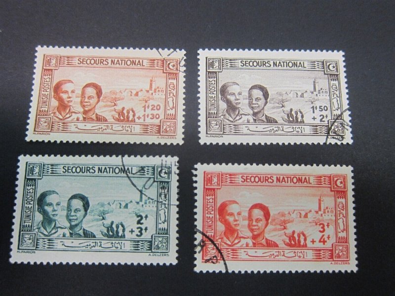 French Tunisia 1944 Sc B78A-D set FU