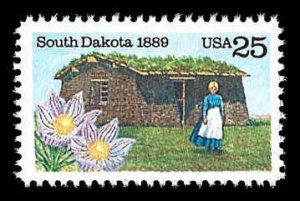 PCBstamps   US #2416 25c South Dakota Statehood Cent., MNH, (13)