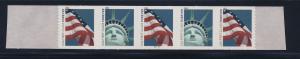 4489a  MNH PNC5 Flag & Liberty Plate coil strip of 5