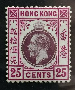 HONG KONG 1912-21 KGV 25c MLH MCCA Type A SG#108 HK3789