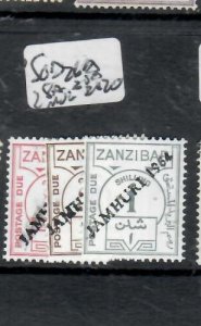 ZANZIBAR POSTAGE DUE SET SC D26A, 28A, 30A        MOG       P2606B H