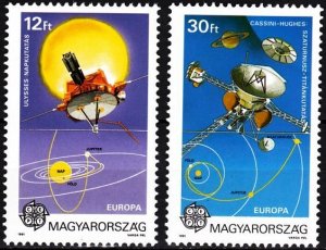 HUNGARY 1991 EUROPA: Space. Interplanetary Sondes. Complete set, MNH
