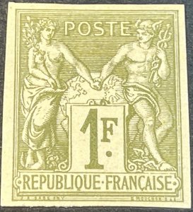 FRANCE # 76a--MINT/NO GUM---IAI---SINGLE---BRONZE GREEN---1876-78