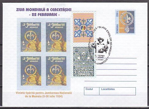 Romania, 2001 issue. 27/JUN/01. Scout Cancel on a Postal Envelope.^