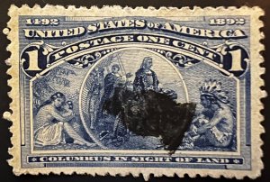 US Stamp #230, Columbus in Sight of Land Used