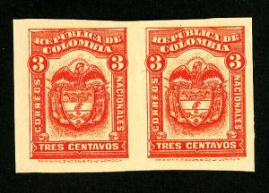 Colombia Stamps XF OG H Imperforate Pair