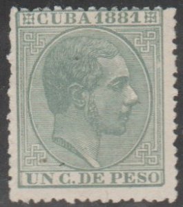 1881 Cuba Stamps Sc 94 King Alfonso Spain 1c NEW