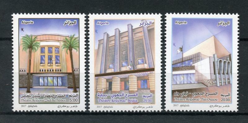 Algeria 2017 MNH Regional Theatres 3v Set Architecture Buildings Stamps