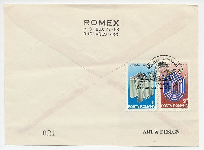 Cover / Postmark Romania 1992 Michael Jackson