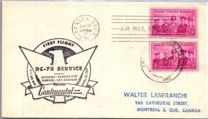 SCHALLSTAMPS UNITED STATES 1957 CACHET FIRST FLIGHT COVER ADDR CANC DENVER CO