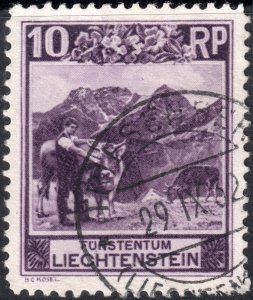 Liechtenstein #96  Used - Mountain Cattle (1930)