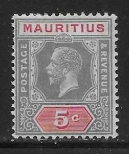 MAURITIUS  184a  SINGLE  5¢  MINT VERY LIGHT HINGE  SHERWOOD STAMP