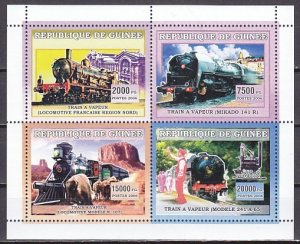 Guinea Bissau, 2006 issue. Trains/Locomotives sheet of 4.