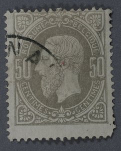 Belgium #38 Used VG Bright Gray Color Light Cancel Clean HRM