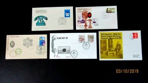 Argentina, Canada, UK, Uruguay, Malta FDC, Communication Cachets, 1970,73,74,79