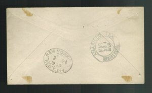 1920 Turks Caicos Islands Cover to USA War Tax Overprints Registered