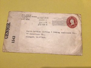 United States Washington Oval Die Envelope 1916 to Glasgow Scotland 66696