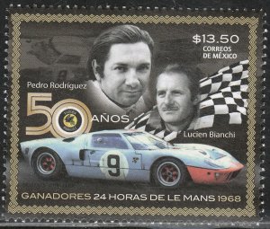 MEXICO 3117, 50th ANNIV TRIUMPH OF PEDRO RODRIGUEZ AT LE MANS. MINT, NH. VF.