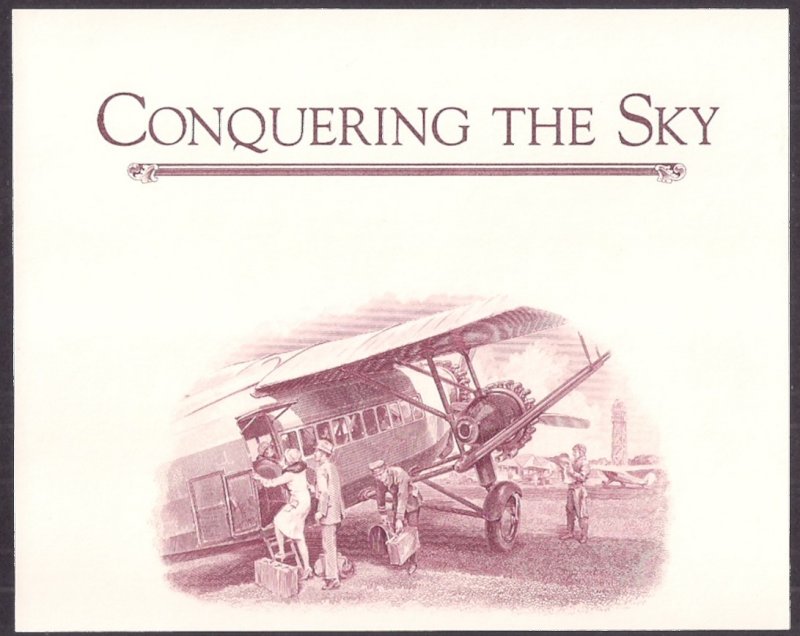Conquering the Sky: AIRMAIL related engraving cut from ABNC repro card QUALITY!