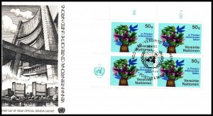 UN Vienna 1 Plate Block Geneva U/A FDC