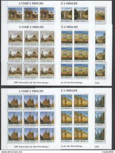 2003 S. Tome & Principe New Architecture St. Petersburg !!! 9Set(9Sh) ** Kv109