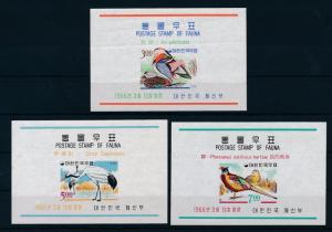 [33713] Korea 1966 Birds Souvenir Sheet MNH BL.224-26