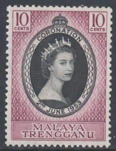 Malaya Trengganu Scott 74 - SG88, 1953 Coronation 10c MH*