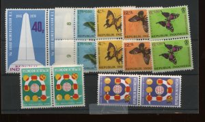 Indonesia MNH sets 1970 butterflies aso  as pictured