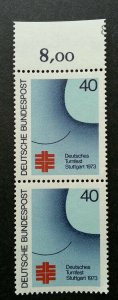 Germany Gymnastics Festival Stuttgart 1973 Sport Games (stamp block of 2) MNH