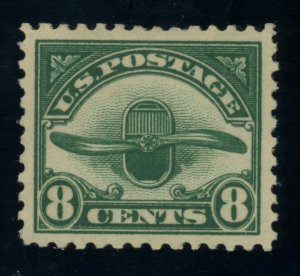 US Stamp #C4 Airplane Radiator & Propeller 8c - PSE Cert - XF-SUP 95 - Mint RG