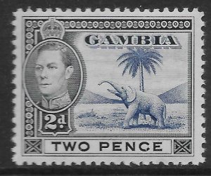 GAMBIA SG153 1938 2d BLUE & BLACK MTD MINT