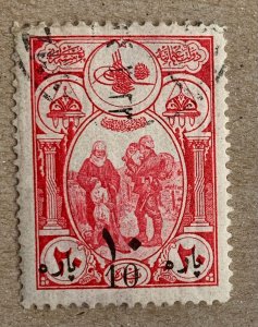 Turkey 1917 10pa on Soldier's Farewell semi, used. Scott B47, CV $0.50