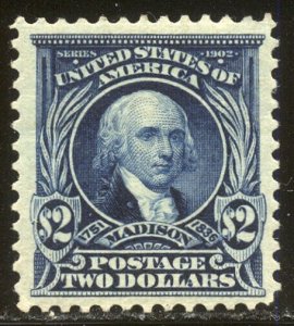 U.S. #312 CHOICE Mint VF/XF w/ Cert - 1902 $2.00 Madison