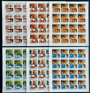 Stamps Sheets Full Set Football Worldcup Spain 82 Imperforated-