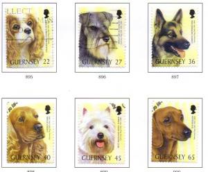Guernsey Sc 736-41 2001 Centenary Dog Club stamp set used