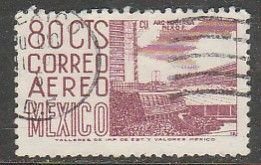 MEXICO C422, 80¢ 1950 Def 7th Issue Fluor printing FRONT. USED. F-VF. (701)