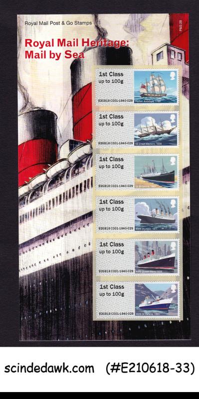 GREAT BRITAIN - 2018 ROYAL MAIL HERITAGE-MAIL BY SEA / SHIP 6-STAMPS IN PACK