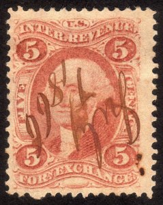 1862, US 5c, Foreign Exchange, Used, Sc R26c