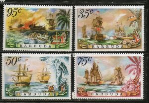 Barbuda 1975 Battle of the Saints Sailing Ships Transport Sc 209-12 MNH # 138