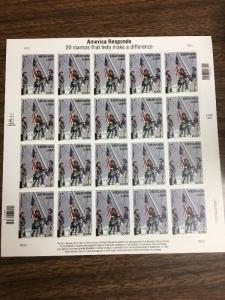 .34 America Responds Self Stick Stamps. Sheet Of 20. Brand New.