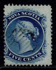 CANADA - Nova Scotia QV SG25, 5c deep blue, FINE USED. Cat £29.