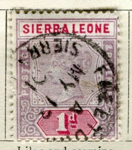 SIERRA LEONE; 1896 early classic QV issue fine used 1d. value