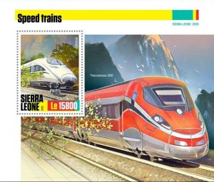 Sierra Leone Speed Trains Stamps 2020 MNH Talgo Frecciarossa Railways 3x 1v S/S 