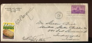 Clarence Alfred Bottolfsen Idaho Governor Signed Cover 928r