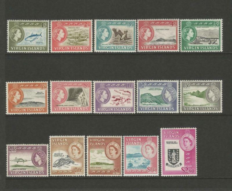 British Virgin Islands 1964 Complete Set Of 15 unmounted mint CV £80 SG178-SG192