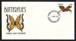 Nevis, Scott cat. 653. Butterfly Definitive issue. First day cover. ^